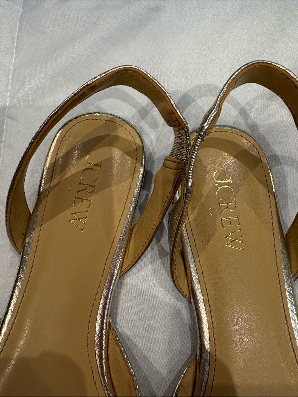 J. Crew Metallic Gold Pointed Slingback Flats - Picture 2 of 5